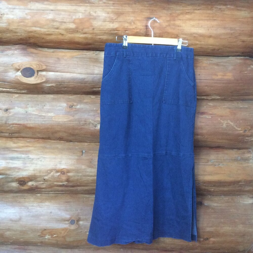 Vintage Tracy Evans Limited Western Country Modest Denim Maxi Skirt *Size 11